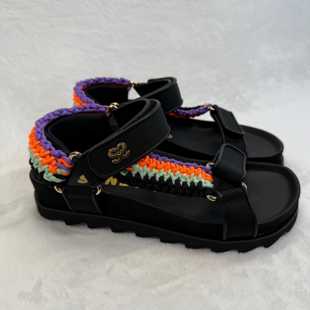 Sandro Olimpia Sandals Platform Flatform Colorful Straps Size 36 - Picture 5 of 12